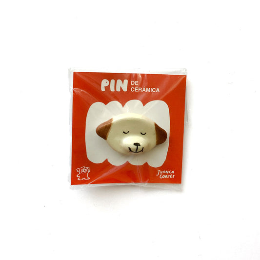 Pin de cerámica - Cara de perro