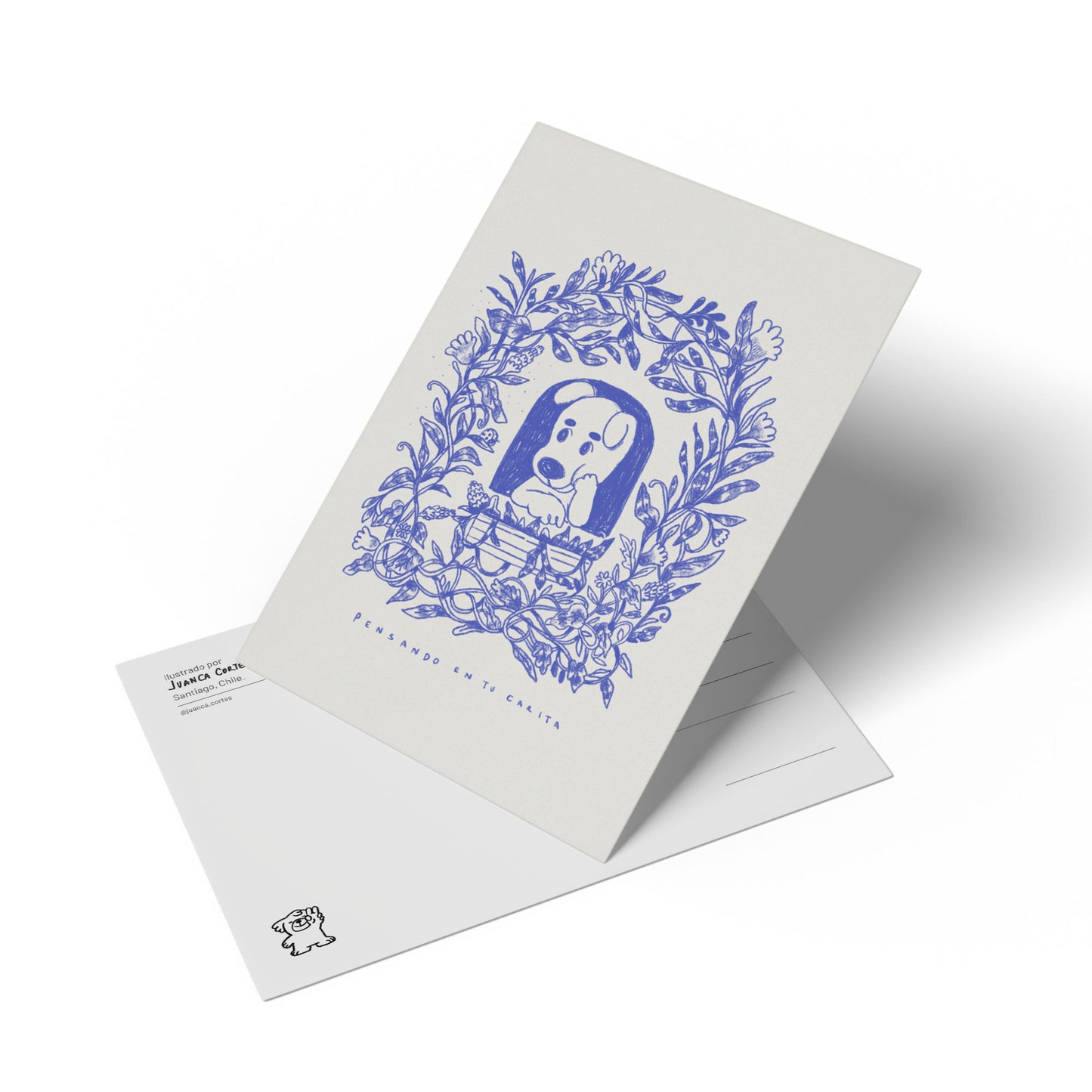 Postal "Pensando en tu carita"