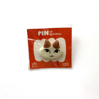 Pin de cerámica - Cara de gato