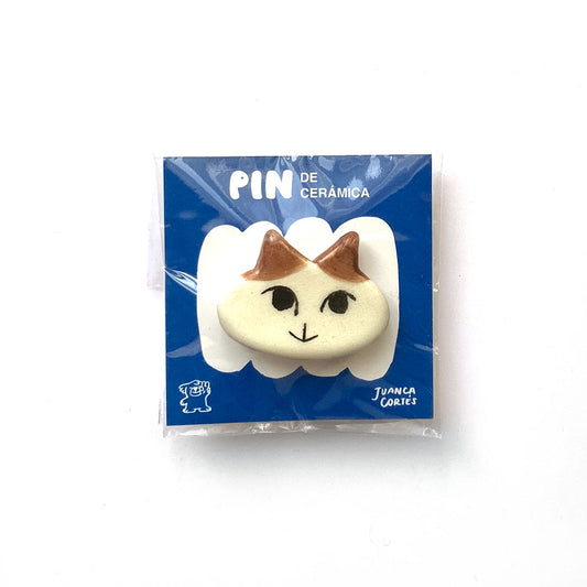 Pin de cerámica - Cara de gato