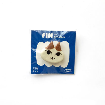 Pin de cerámica - Cara de gato