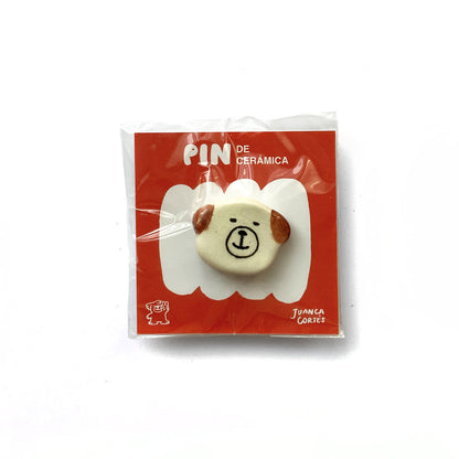 Pin de cerámica - Cara de perro