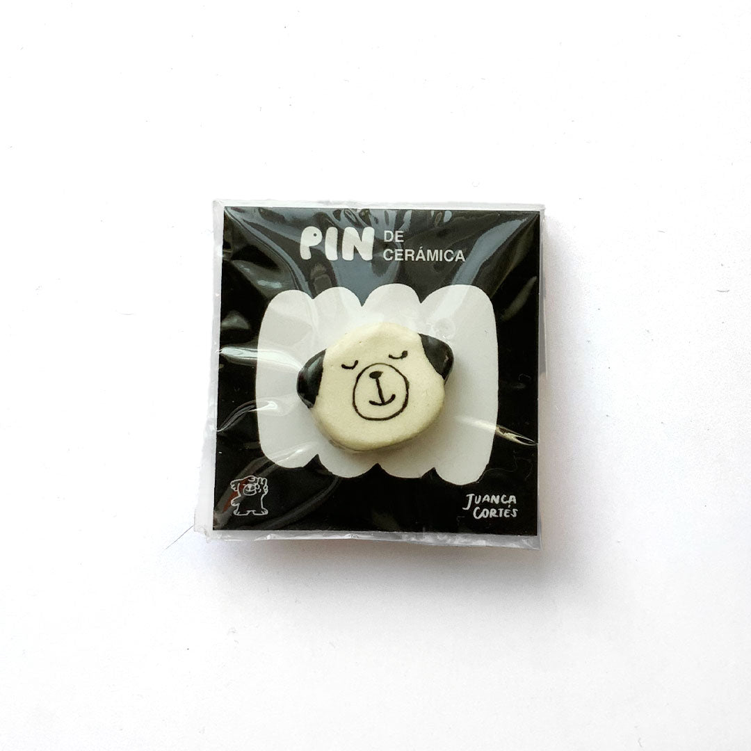 Pin de cerámica - Cara de perro