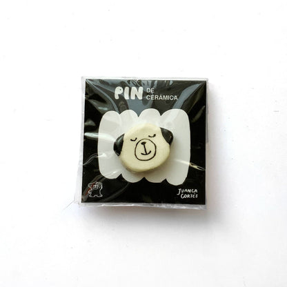 Pin de cerámica - Cara de perro